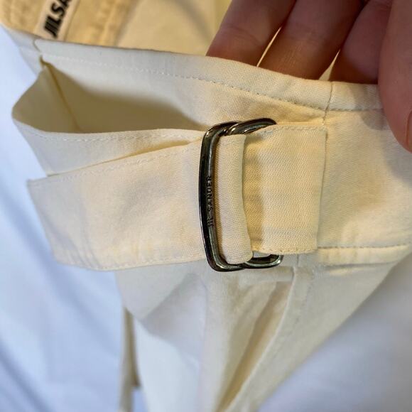 Jil Sander Womens Dress Pants Trousers Cream Wide Leg Buckle Sides Career Work - Picture 8 of 14